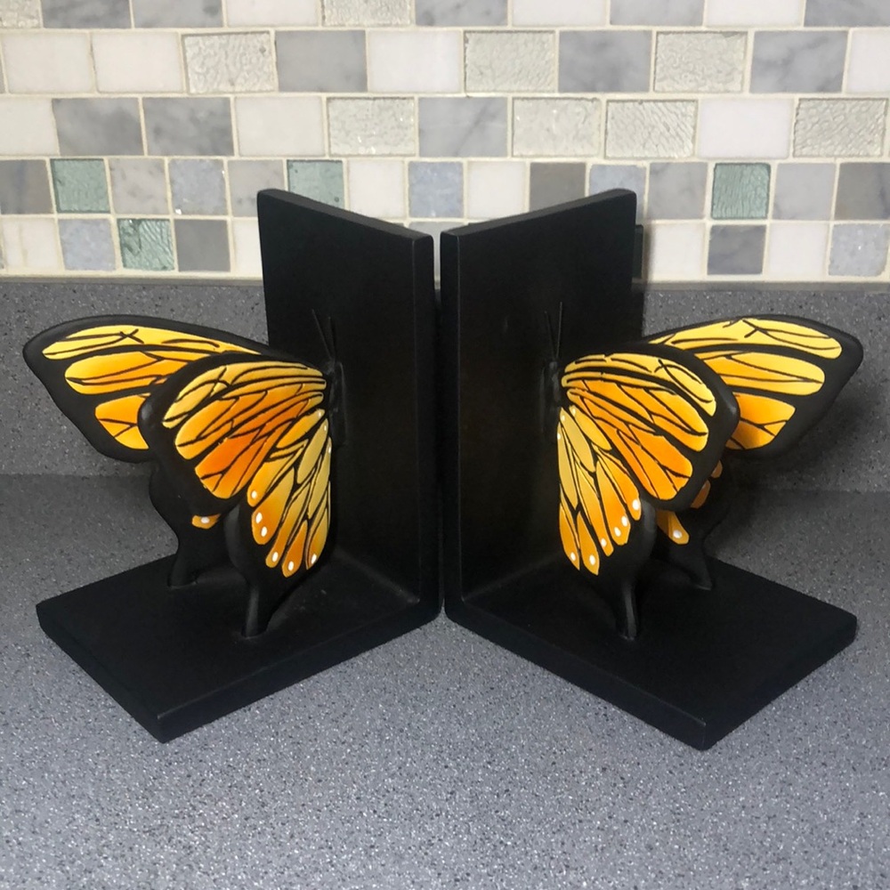 Monarch Butterflies ￼Bookends￼ NWT 7” - Picture 2 of 8